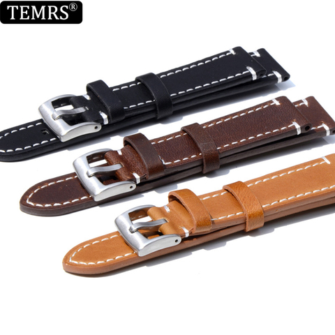 Calfskin Genuine Leather Watchband 18mm/19mm/20mm/21mm/22mm/23mm/24mm Watch Band Strap Soft Black Brown Watch Bracelet ► Photo 1/6