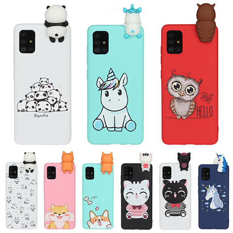 Cute 3D Unicorn Panda Owl Cat TPU Cover on For Funda Samsung Galaxy S8 S9 S10 S20 Plus S7 Edge Note 20 Ultra 9 8 Case Women Kids ► Photo 1/6