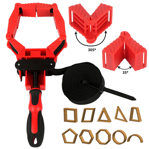 Multifunction Belt Clamping Tools Woodworking Quick Adjustable Band Clamp Polygonal Clip 90 Degres 4M Pure Nylon Strap Clip ► Photo 1/6