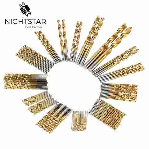 Binoax 99Pcs HSS Titanium Coated Drill Bits High Speed Steel Drill Bit Set High Quality Power Drilling Tools for Wood ► Photo 1/6