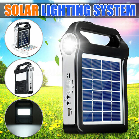 Spot Portable Solar Panel Generator System USB Port Built In Lighting Lamp Hogard ► Photo 1/6