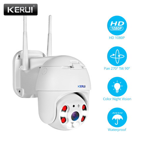 KERUI Outdoor Waterproof Wireless 1080P 2MP 4X PTZ WiFi IP Camera Speed Dome Camera CCTV Surveillance With 3 meter Power adapter ► Photo 1/6