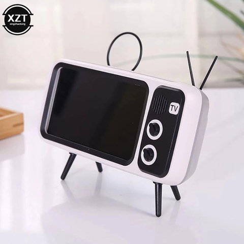 Stereo Bracket Movies Mobile Phone Holder Mini Wireless Bluetooth Speaker TV Music Player Retro Pocket Home Audio Electric ► Photo 1/6