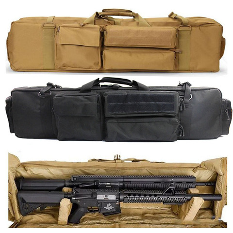 Military Outdoor Airsoft Rifle Gun Bag Backpack For M249 M4A1 M16 AR15 Rifle Double Bag Carbine Shooting Carrying Protection Bag ► Photo 1/6