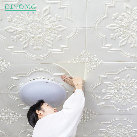 Roof Ceiling Wallpaper 3D PVC Self-adhesive Wall Sticker Waterproof Wallpaper for Living Room Bedroom Decor Sticker Contact Pape ► Photo 1/6