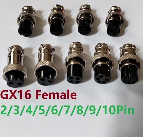 1PC GX16 2/3/4/5/6/7/8/9/10Pin 16mm Female Part Wire Panel Connector Aviation Plug Circular Socket ► Photo 1/5