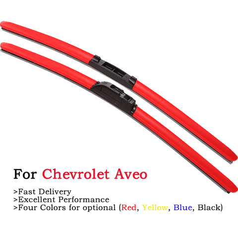 HESITE Colored Windshield Wiper Blades For Chevrolet Aveo T250 T300 Aleron Alformbra Kalos Lova Neblineros Accessories 2013 2022 ► Photo 1/6