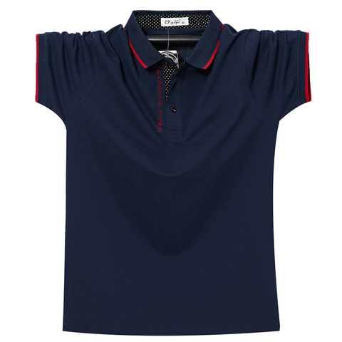 Plus 6XL 5XL XXXXL Summer Men Polo Shirt Mens Classic Solid Polo Shirts Cotton Shirt  Large Size Casual Fashion Men ► Photo 1/6