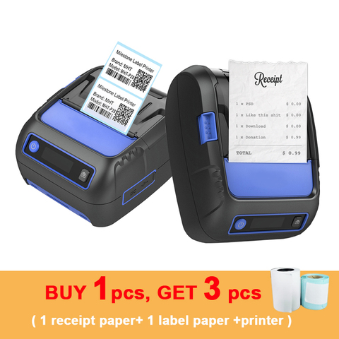 Portable Printer 58mm 2 in 1 Label receipt Mini printer 2 inch Handheld Small mobile printer for Android IOS windows Pos machine ► Photo 1/6