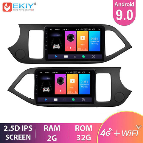 EKIY 9'' IPS Android 9.0 Car Radio Multimedia For KIA PICANTO Morning 2011 2012 2013 2014 GPS Navigation Navi Player Auto Stereo ► Photo 1/6