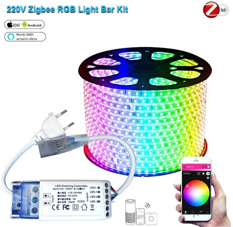 EU Plug 220V Zigbee smart life tuya hub/hu-e APP Controller 1-15m RGB LED 5050SMD LED Strip LED Dimmer for tuya zigbee 3.0 hue/b ► Photo 1/6