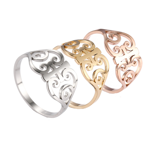 Skyrim Women Vintage Flower Finger Rings Elegant Stainless Steel Rose Gold Color Casual Ring Anniversary Valentine's Day Gift ► Photo 1/6