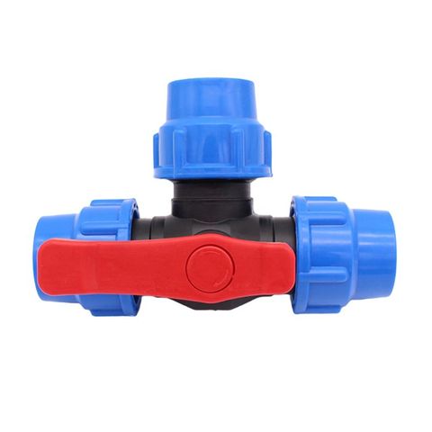 PE three-way quick connect valve plastic valve T-type valve inner diameter 20/25/32mm quick connect plastic three-way valve ► Photo 1/6