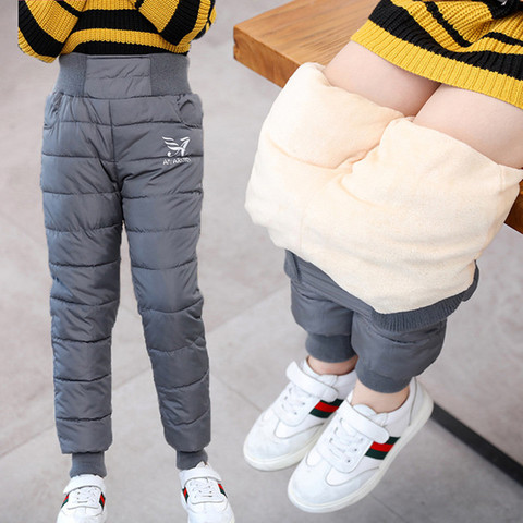 Warm Thicken Boys Girls Down Pants Winter Children High Quality Trousers Teens Boy Girl Down Trousers Kids Ski Down Padded Pants ► Photo 1/6