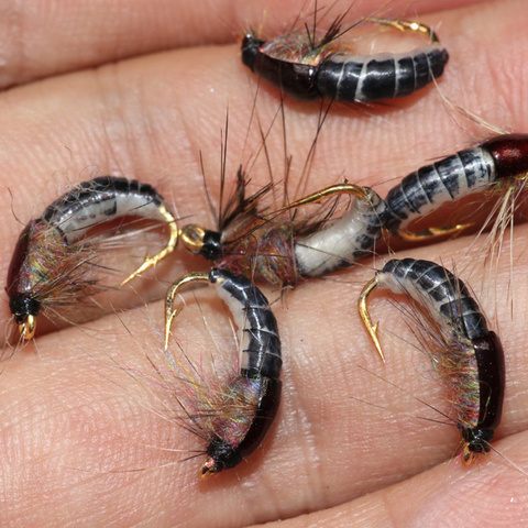1PC New  #12 Realistic Nymph Scud Fly For Trout Fishing Artificial Insect Bait Lure Simulated Scud Worm Fishing Lure ► Photo 1/6