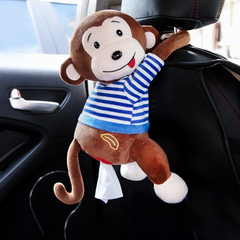 Creative Tissue Box Cute Monkey Paper Napkin Case Cute Cartoon Animals Car Paper Boxes Wall Car Hanging Napkin Holder ► Photo 1/6