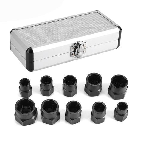10pcs Damaged Nut Bolt Remover Stud Extractor Set Steel Broken Head Taps Remover Stripped Screw Tap Extractor Set ► Photo 1/6