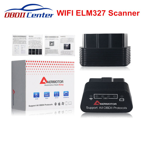 New Brand AERMOTOR Wifi ELM327 1.5 Auto Diagnostics Scanner ELM 327 OBDII V1.5 WI FI OBD2 Interface Support Android IOS PC ► Photo 1/6