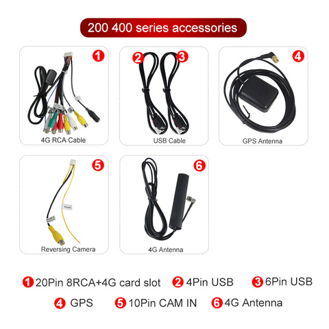 Navifly MIC RCA Rear camera USB 4G GPS cable ► Photo 1/6