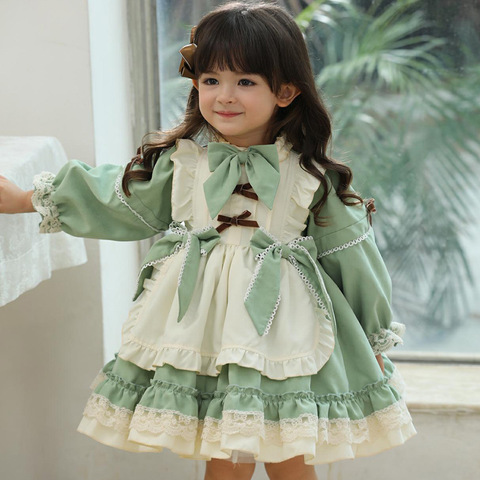 Children Dress Original Baby Girl Lolita Princess Ball Gown Spanish Vintage Patchwork Autumn Winter Cute Kids Dresses Vestidos ► Photo 1/6