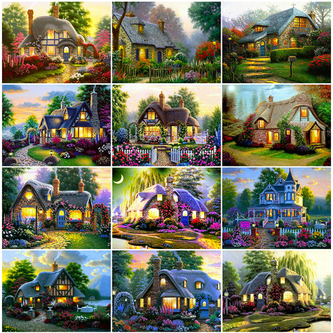 EverShine 5D Diamond Painting Landscape Cross Stitch Diamond Mosaic House Picture Of Rhinestones Embroidery New Arrival Wall Art ► Photo 1/6