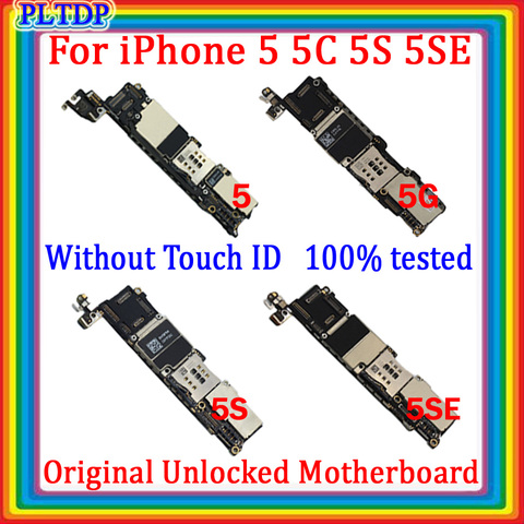 8G/16G/32G/64G For iphone 4 4S 5 5C 5S 5SE cellphone motherboard with Chips,original unlocked for iphone 5 5C 5S 5SE Logic board ► Photo 1/5