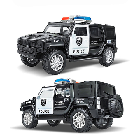 1:43 Simulation Kids Police Toy Car Model Pull Back Alloy Diecast Off-road Vehicles Collection Gifts Toys for Boys Children S028 ► Photo 1/6
