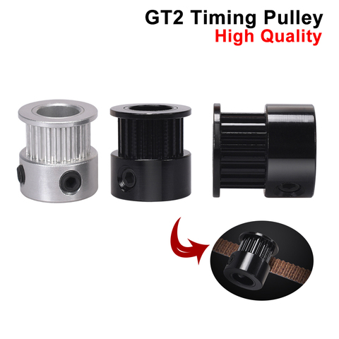 High Quality GT2 Timing Pulley 20 teeth Bore 5mm 8mm Aluminum 2GT Synchronous Wheel 3D Printer Parts For GATES-LL-2GT GT2 belt ► Photo 1/6