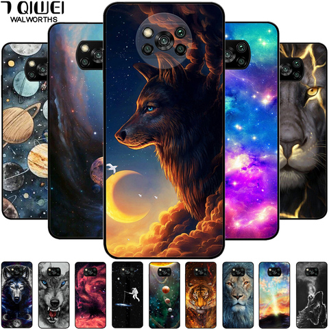 For Xiaomi Poco X3 NFC Case Silicone Soft Wolf Lion Phone Cover for Poco X3 NFC Case TPU Black Funda for Poco X 3 NFC PocoX3 ► Photo 1/6