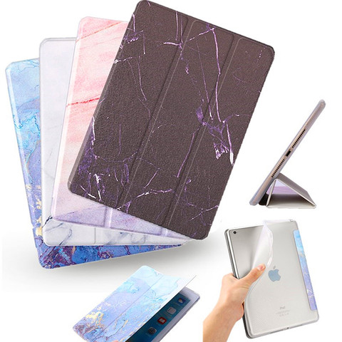 For 7th gen Generation 10.2 iPad Air 3 Case 2022 Marble TPU Back Smart Case For iPad 9.7 2022 2017 56 Air 1 2 + screen protector ► Photo 1/6
