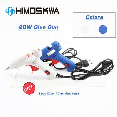 20W EU plug Industrial Hot Melt Glue Gun with 3pc 20cm Mini Guns Thermo Heat Temperature Tool Blue and white soldering ► Photo 1/6