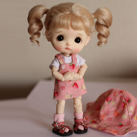 STODOLL cute 1/18bjd makeup doll  OB11 baby head+wig+bjd body+shoes+clothes 1/12bjd whole doll Christmas gift ► Photo 1/6