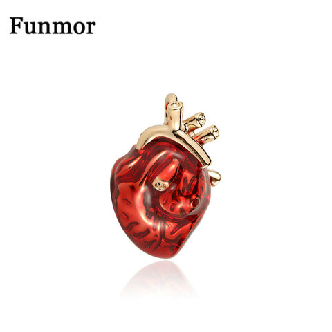 Funmor Red Enamel Heart Brooches For Women And Men Hospital Clinic Professional Uniform Brooch Pins Team Gifts Accessories ► Photo 1/5