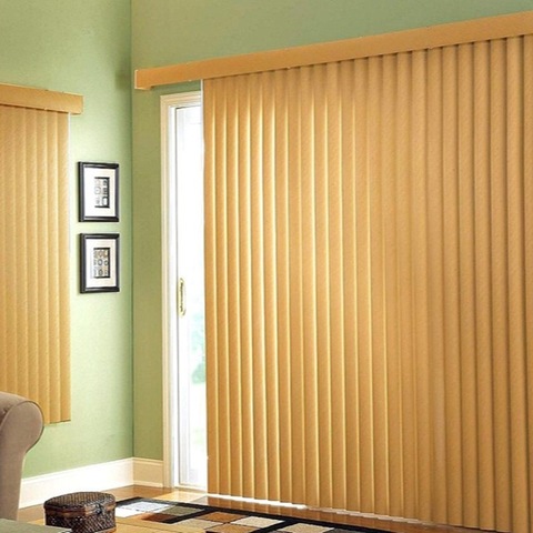 Customized size day night white vertical slatted blinds for sliding glass door living room bedroom ► Photo 1/4