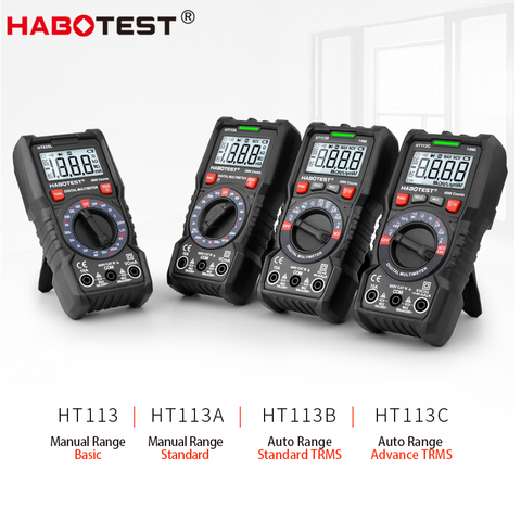 HABOTEST Multimeter HT113 Series Digital Multimeters Non-Contact Voltage Tester Handheld Meter AC DC Ohm Capacitance Hz True RMS ► Photo 1/6