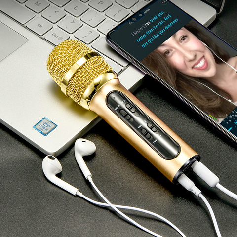 Portable Professional Karaoke Condenser Microphone Sing Recording Live Microfone For Mobile Phone Computer With ECHO Sound Card ► Photo 1/6
