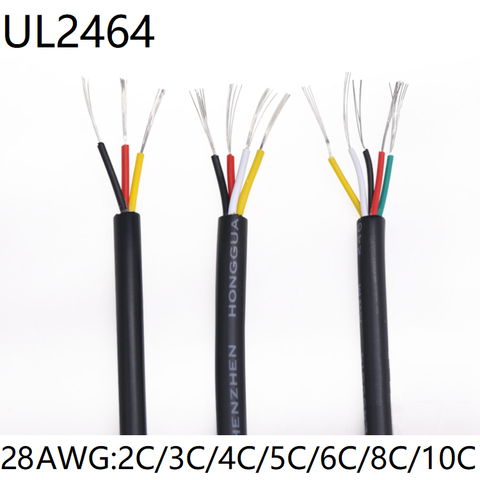 28AWG UL2464 Signal Wire 2 3 4 5 6 8 10 Core PVC Insulated Sheath Power Control Line Amplifier Audio Lamp Electric Copper Cable ► Photo 1/6