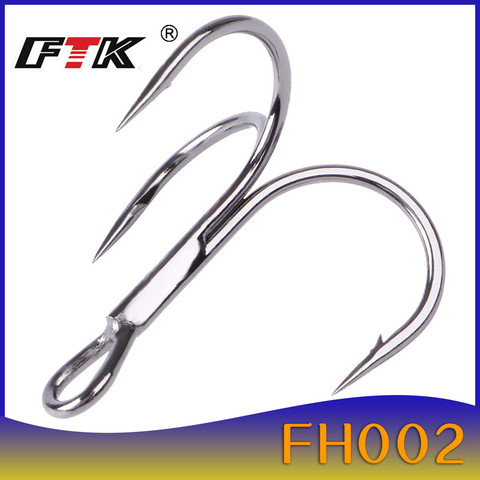 FTK Treble Hook Baitholder Bass Fishing Hook Lure Holder Fly Tying Crank Hook Set Saltwater 10 pcs/lot Needle Fishhook 709 ► Photo 1/6