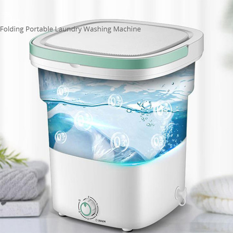 Mini Washing Machine Portable Ultrasonic Cleaner Turbine Foldable Bucket Type Laundry Clothes Washer Cleaning for Home Travel ► Photo 1/6