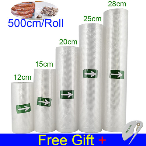 Food Vacuum Sealer Rolls 20 25 28 30cm X 500cm For Food Saving Vacuum Sealing Food Storage Bags Support Wholesale Dropshipping ► Photo 1/6