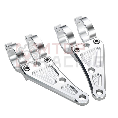 Motorcycle Headlight Mount Bracket Silver 30mm 33mm 35mm 37mm 38mm 39mm 41mm 43mm 45mm 46mm 48mm 49mm 50mm 52mm 54mm Fork Tubes ► Photo 1/6