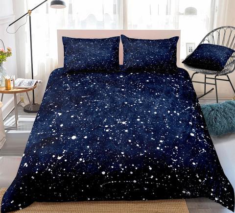 Space Constellation Quilt Cover Queen, Galaxy Duvet Cover Queen