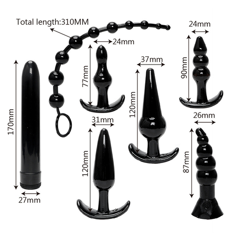 2022 New 7 Pieces/Set Anal Plug Combination Vibrator Anal Bead Butt Plug Clitoris Stimulator Sex Toys for Women Sex Products ► Photo 1/6