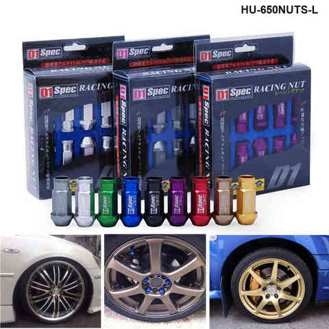 D1spec Jdm Billet Aluminium Wheel Racing Car Wheels Rims Lug Nuts M12X1.25 / M12X1.5 , L:52mm 20pcs/set HU-650NUTS-L ► Photo 1/6