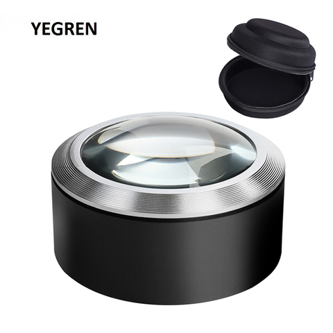 5X Illumination Paperweight Magnifier 3 LED Dome Desktop Magnifying Glass 68 mm Optical Glass Lens Reading Magnifier ► Photo 1/6