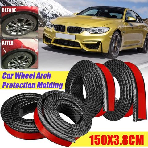 2x/4x1.5Mx3.8CM Rubber Car Anti-collision Mudguard Trim Wheel Arch Protection Moldings Universal Wheel Protection Wheel Sticker ► Photo 1/6