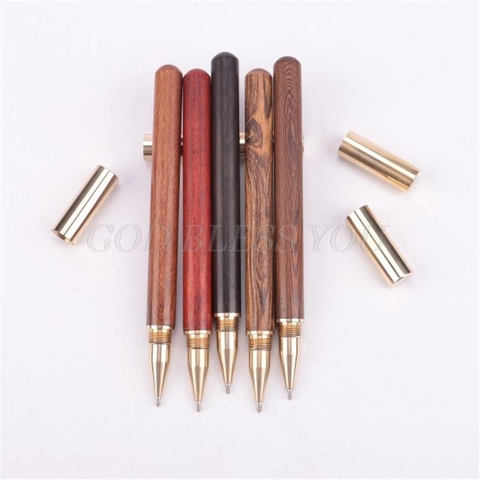 Vintage Wood Body Ballpoint Pen Ball Pens Brass Ball Roller Pen Metal Cap Stationery School Supplies Drop Shipping ► Photo 1/6