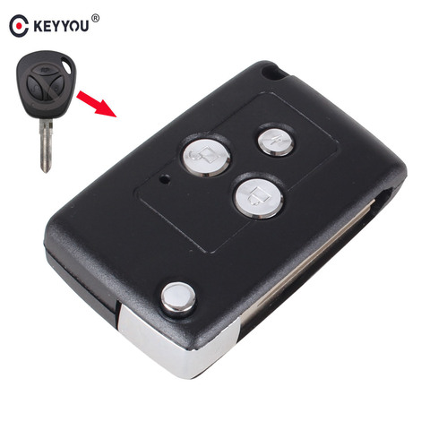 KEYYOU Replacement Modified Flip Folding Car Remote Key Shell For Lada 3 Button Auto Blank Key Case Uncut Blade Fob Cover ► Photo 1/6