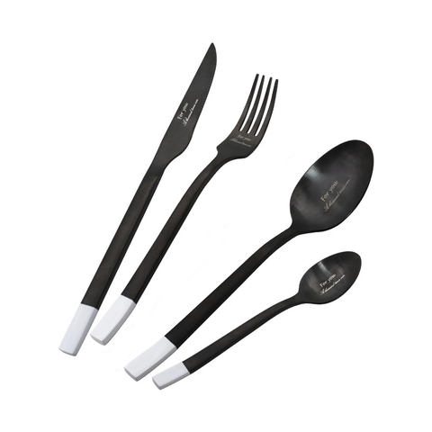 4Pcs Matte Black Cutlery Set Stainless Steel Dinnerware Spoon Fork Knife Chopsticks Dinner Kitchen Tableware Silverware Sets ► Photo 1/6