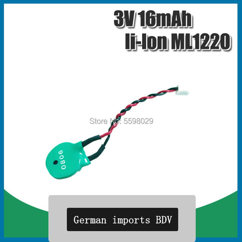 ML1220 ML 1220 Rechargeable 3V CMOS RTC Battery w/ Cable BIOS Backup ► Photo 1/5